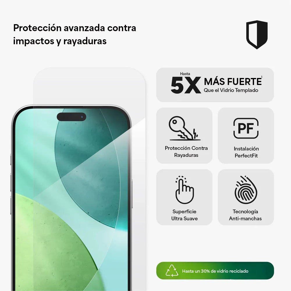 Protector de Pantalla Zagg Glass Elite para iPhone 17 Series - Transparente
