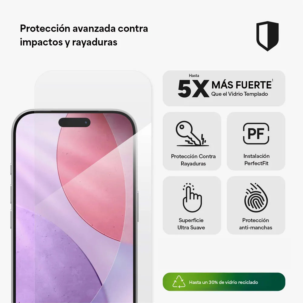 Protector de Pantalla Zagg Glass Elite para iPhone 17 Series - Transparente