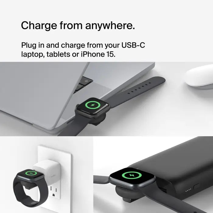 Cargador inalámbrico USB-C Belkin para Apple Watch - Negro
