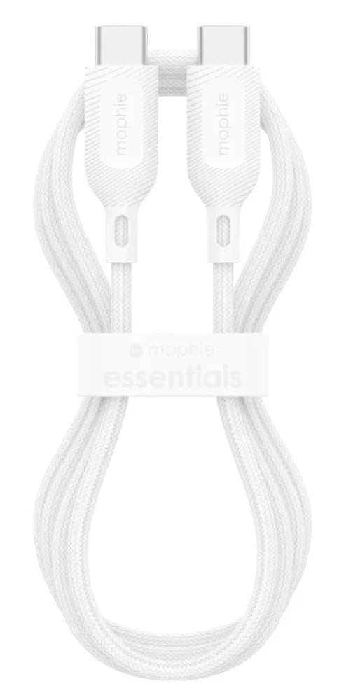 Cable Mophie essential trenzado USB-C a USB-C 60w 2m - Blanco