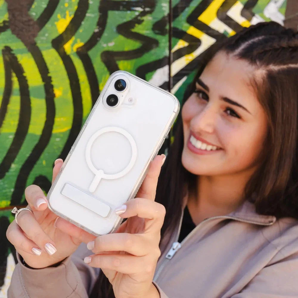 Case Zagg Kickstand Crystal Palace Snap Magsafe para iPhone 16 - Transparente