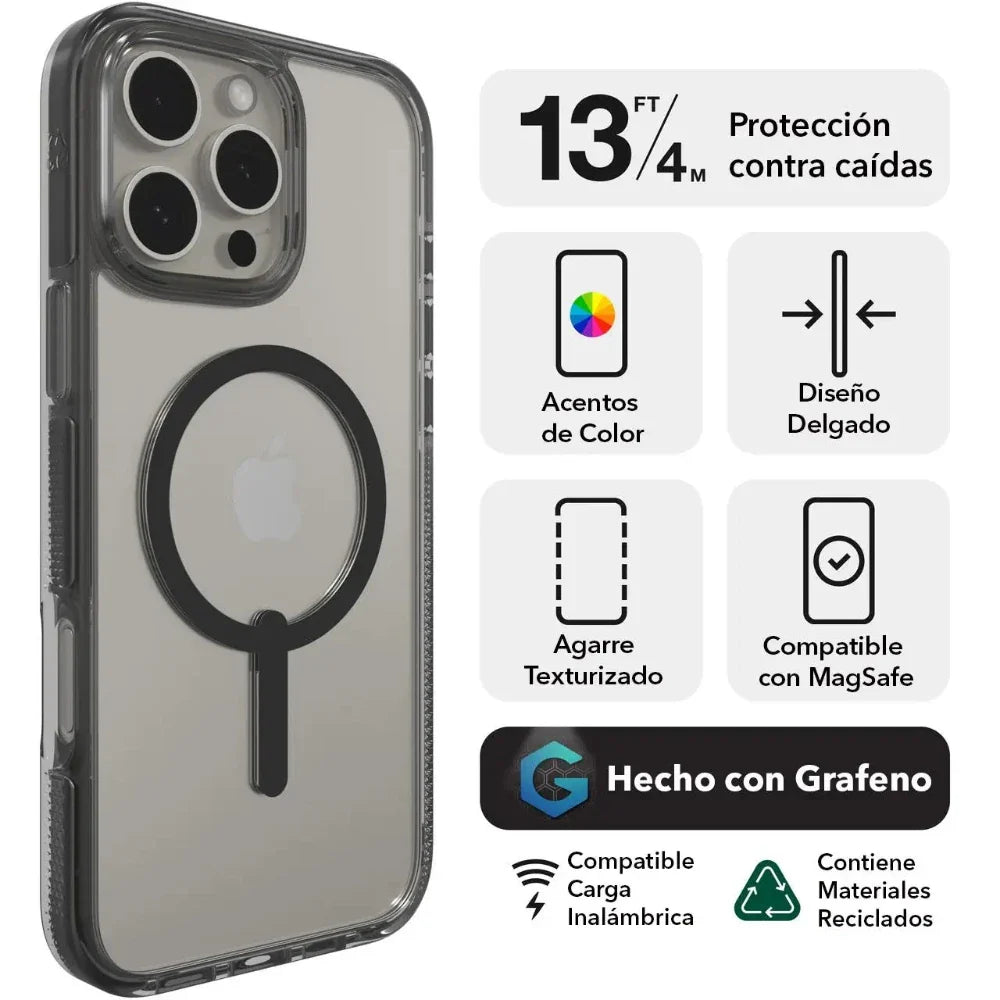 Case Zagg Santa Cruz Snap Magsafe para iPhone 16 Pro Max - Negro
