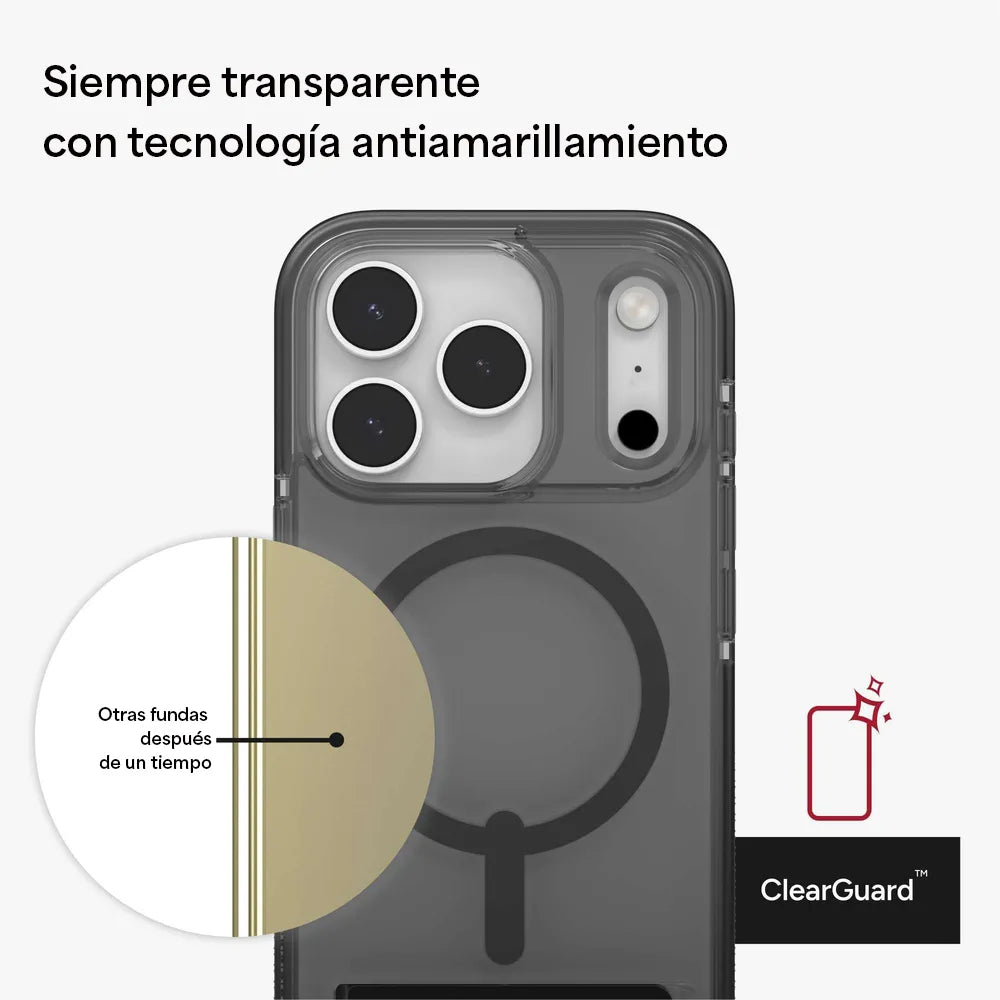 Case ZAGG Santa Cruz con MagSafe KS para iPhone Series 17 - Negro Medianoche