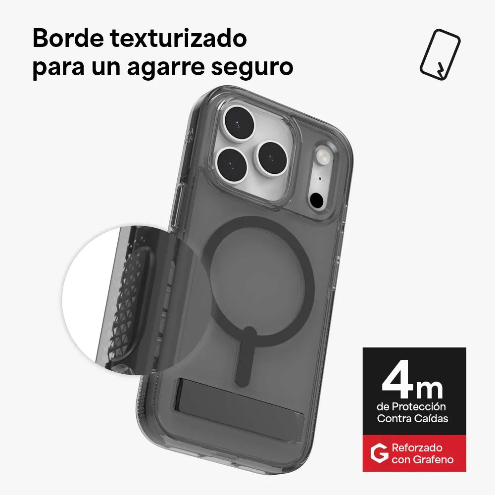 Case ZAGG Santa Cruz con MagSafe KS para iPhone Series 17 - Negro Medianoche