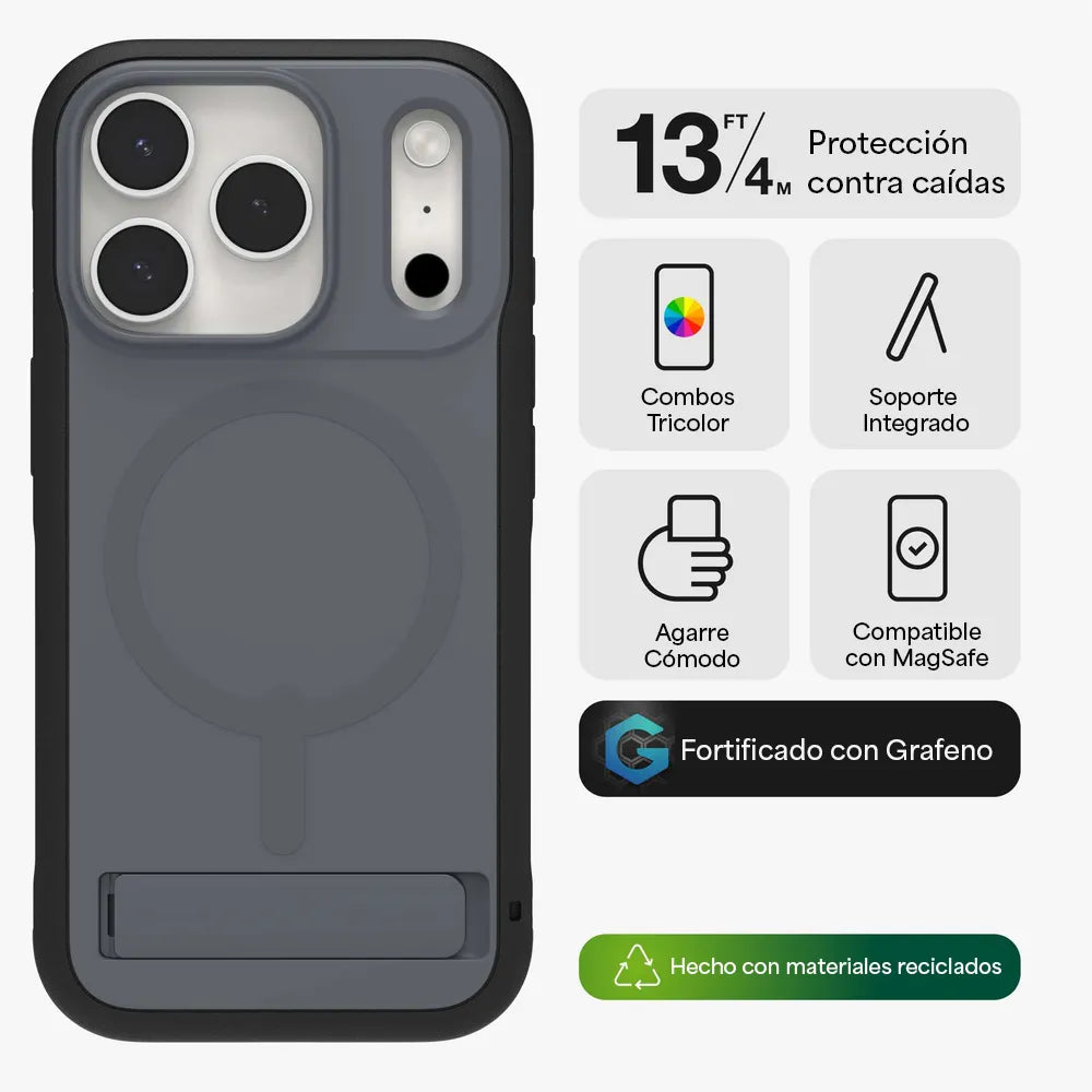 Case_ZAGG_Sedona_Snap_MagSafe_KS_para_iPhone_17_Pro_Carbón_Posición_2_iShop_El_Salvador