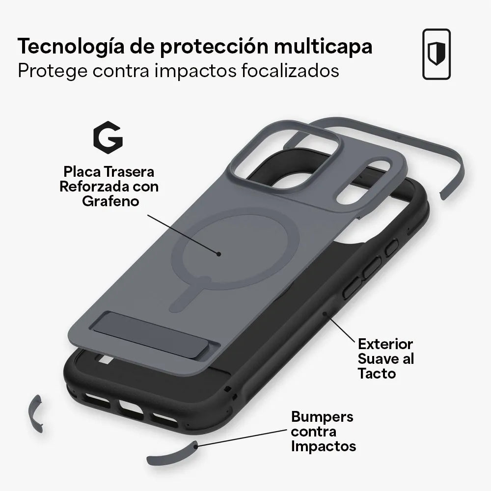 Case_ZAGG_Sedona_Snap_MagSafe_KS_para_iPhone_17_Pro_Carbón_Posición_6_iShop_El_Salvador