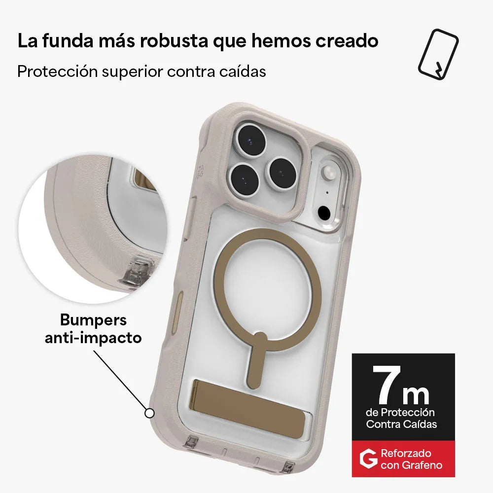 Case ZAGG Rainier con MagSafe KS para iPhone 17 Pro Max - Beige arenisca