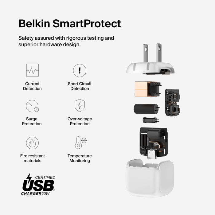 Cargador Belkin USB-C compacto de 20W - Blanco