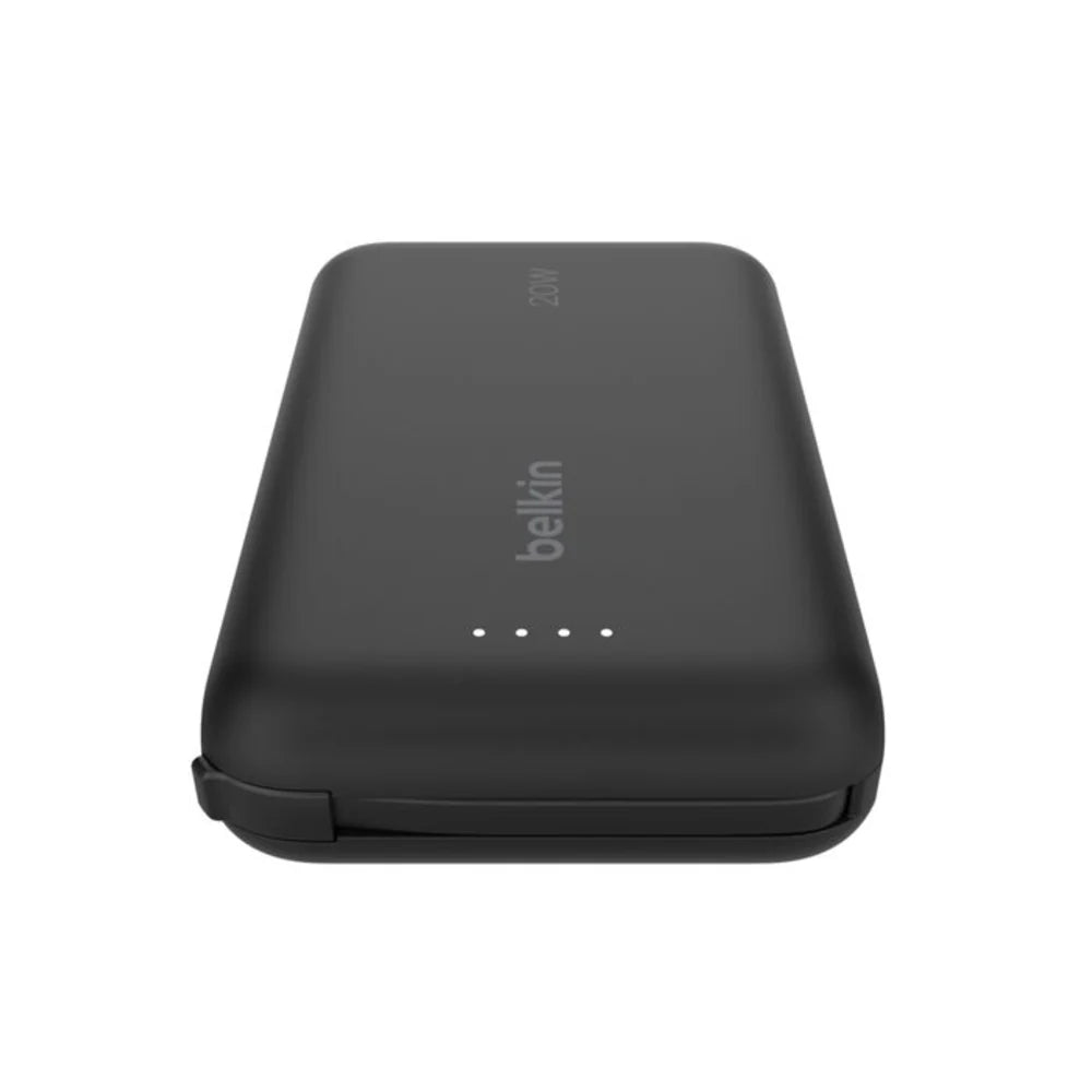 Bateria Externa Belkin 10K con Cable USB-C Integrado 20W - Negro
