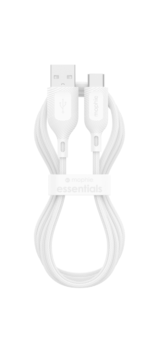 Cable Mophie Essential trenzado USB-A a USB-C 15w 2m - Blanco