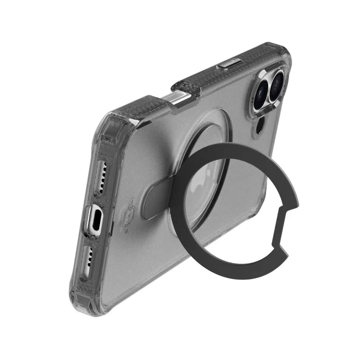 Case ItSkins Hybrid R Vapor Stand con MagSafe para iPhone 16 - Negro