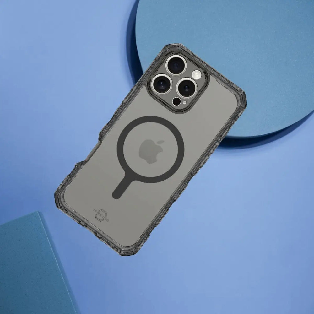 ItSkins Supreme R Clear con MagSafe para iPhone 16 Pro - Grafito y estampado en grafito