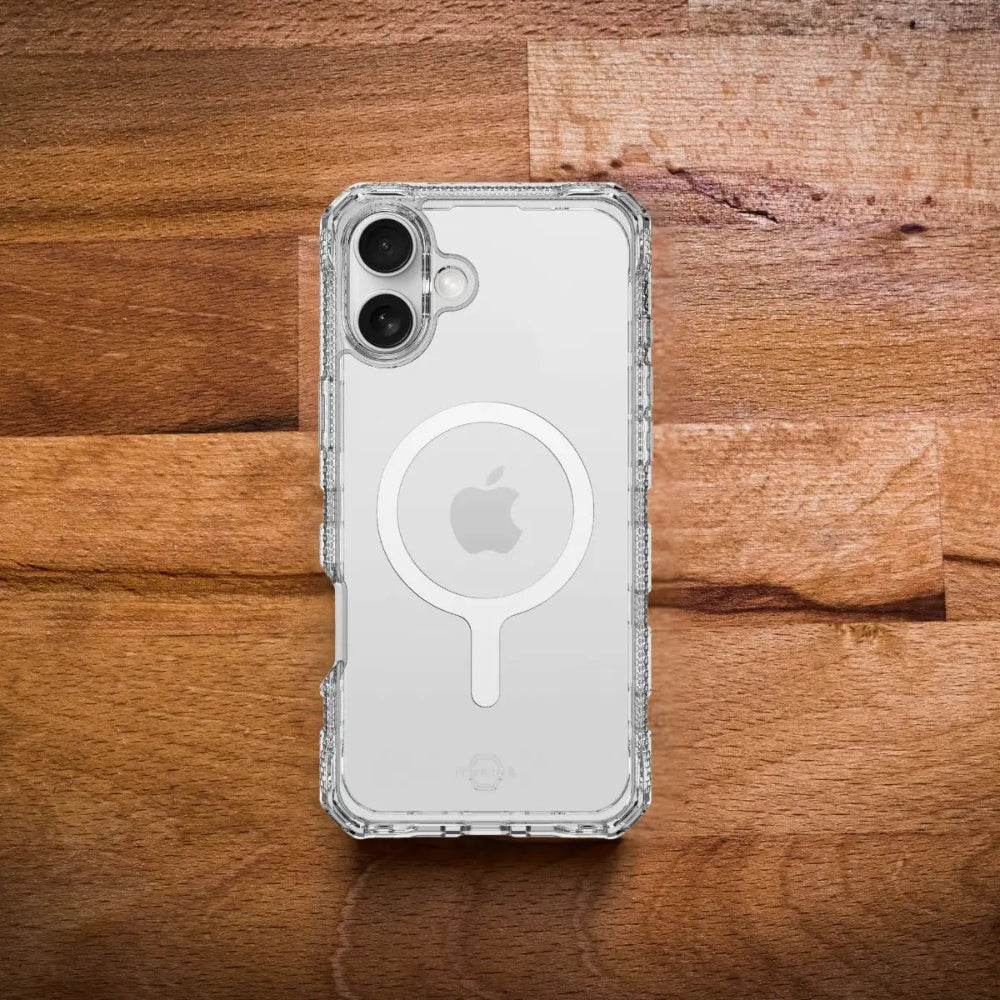 ItSkins Supreme R Clear con MagSafe para iPhone 16 Plus - Impresión blanco transparente