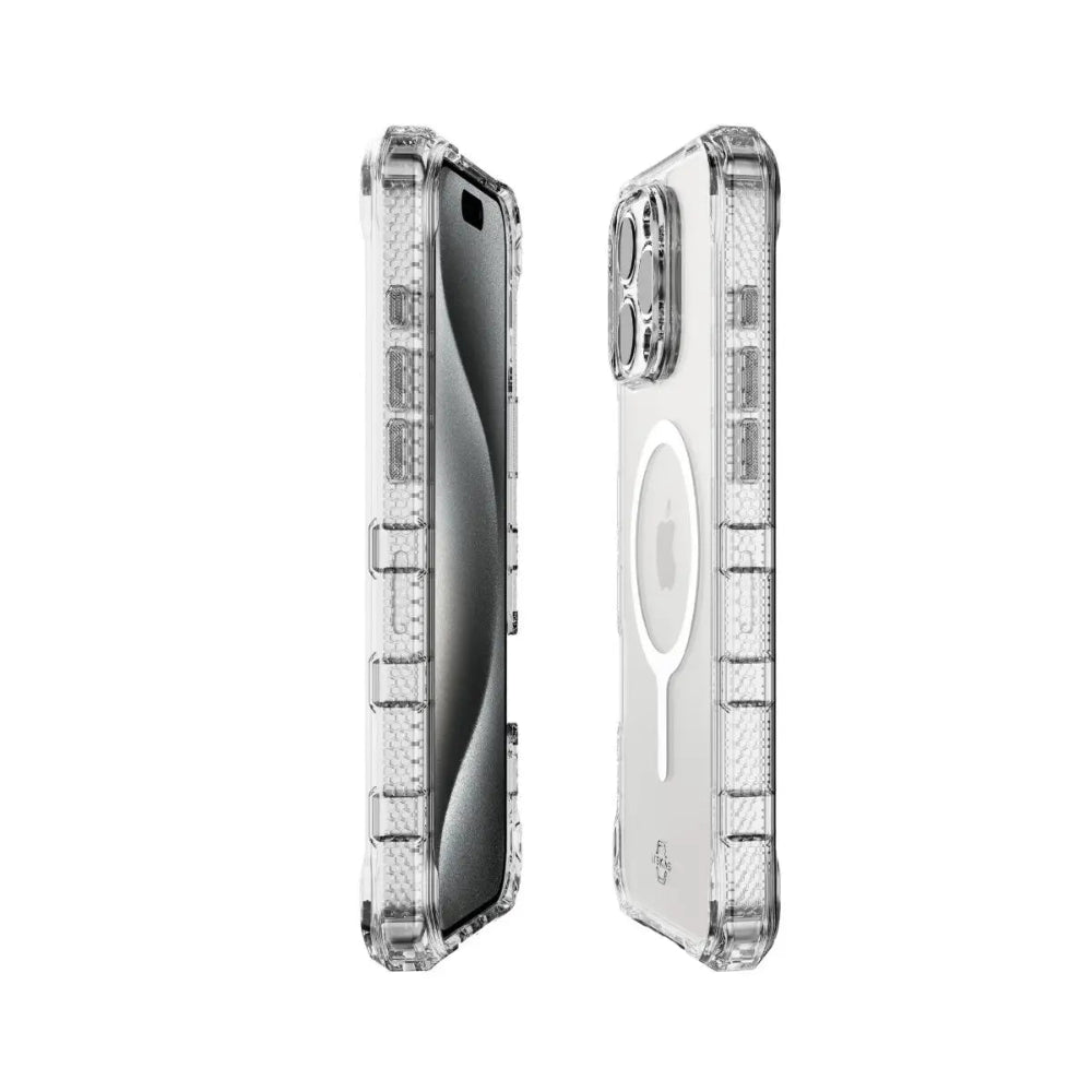 ItSkins Supreme R Clear con MagSafe para iPhone 16 Pro - Estampado Blanco Transparente