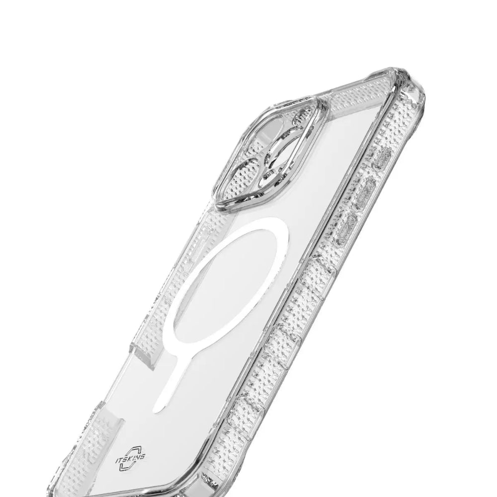 ItSkins Supreme R Clear con MagSafe para iPhone 16 Pro - Estampado Blanco Transparente
