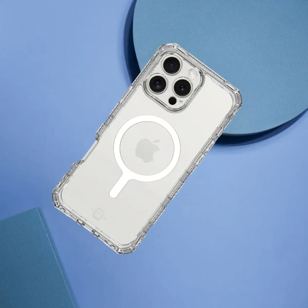 ItSkins Supreme R Clear con MagSafe para iPhone 16 Pro - Estampado Blanco Transparente