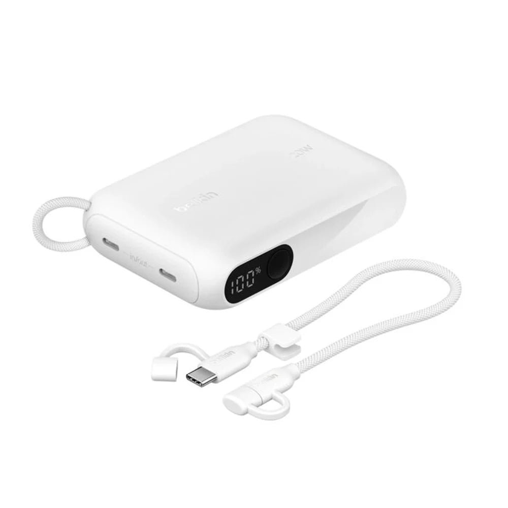 Batería Externa Belkin 10K con 2 USB-C - Blanco