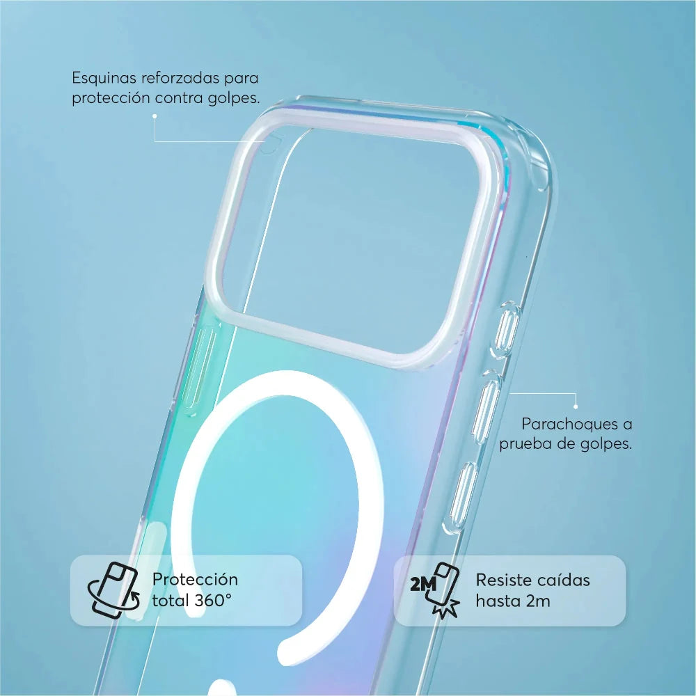 Case_NCO_SafeCase_Clear_con_MagSafe_para_iPhone_18_Pro_Arcoíris_Imagen_posicion_3_iShop_El_Salvador