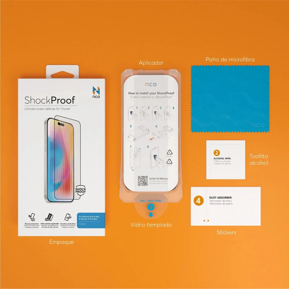 Protector_de_Pantalla_NCO_GlassGuard_ShockProof_para_iPhone_18_Pro_Max_Transparente_Imagen_posicion_7_iShop_El_Salvador