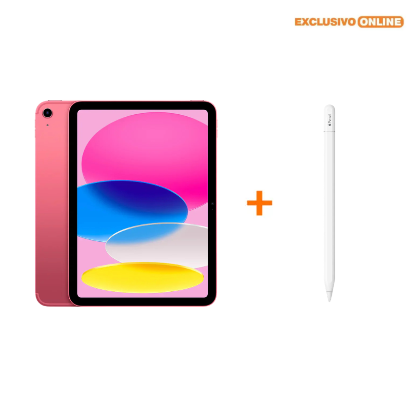iPad 11 - 256GB - Rosado + Apple Pencil (USB-C) - Blanco