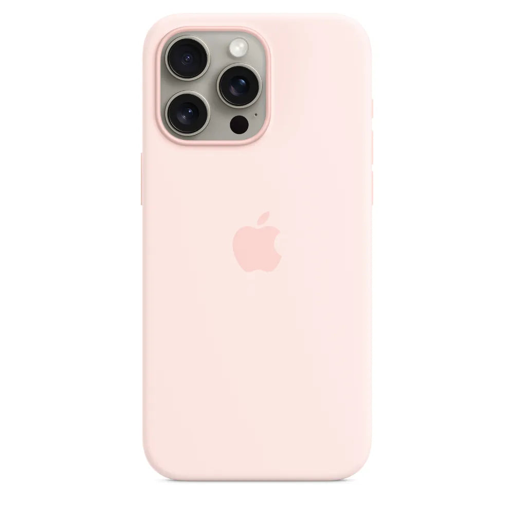 Funda de silicón con MagSafe para el iPhone 15 Pro Max - Rosa claro
