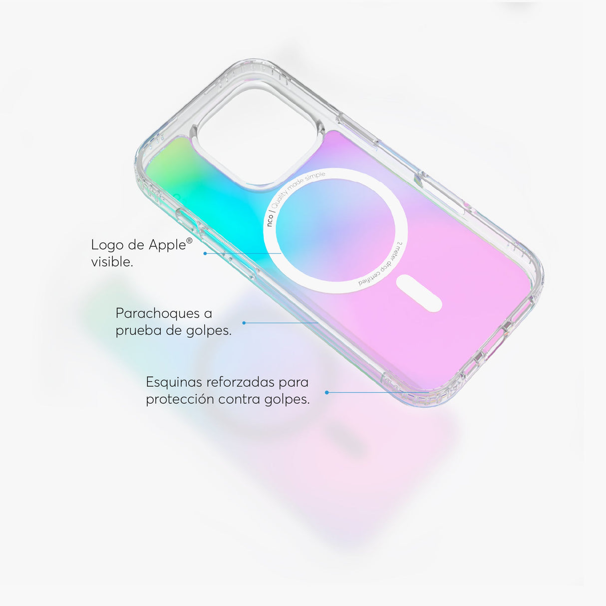 SafeCase Clear Rainbow NCO con MagSafe para iPhone 16 series