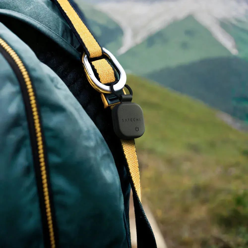 Llavero de Cuero Vegano Satechi Compatible con Find My - Negro