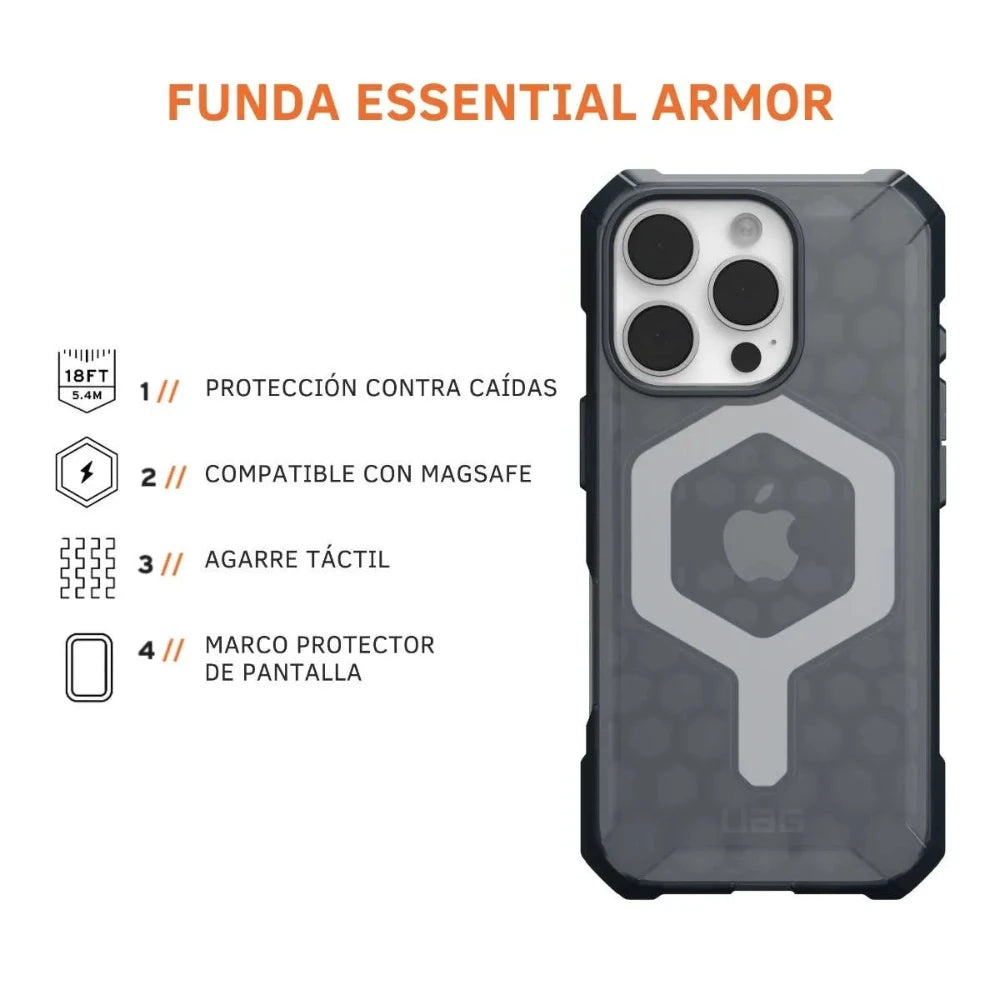 UAG Case Essential Armor con Magsafe para 16 Pro - Ceniza