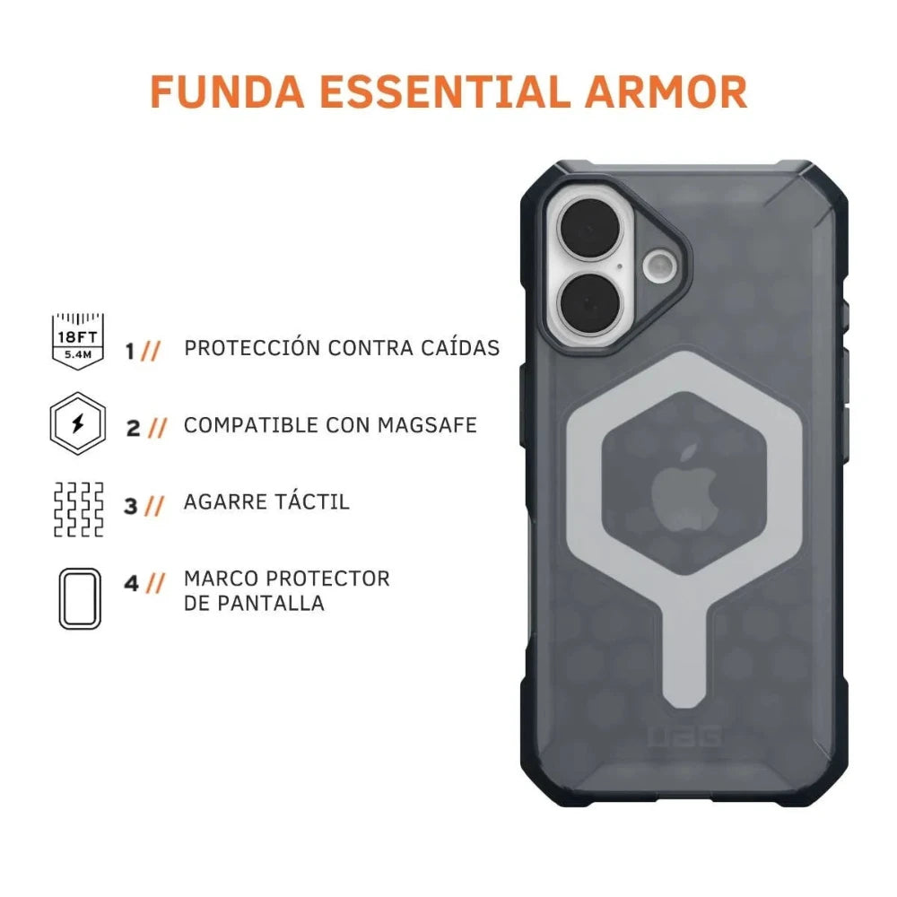 UAG Case Essential Armor con Magsafe para 16 - Ceniza