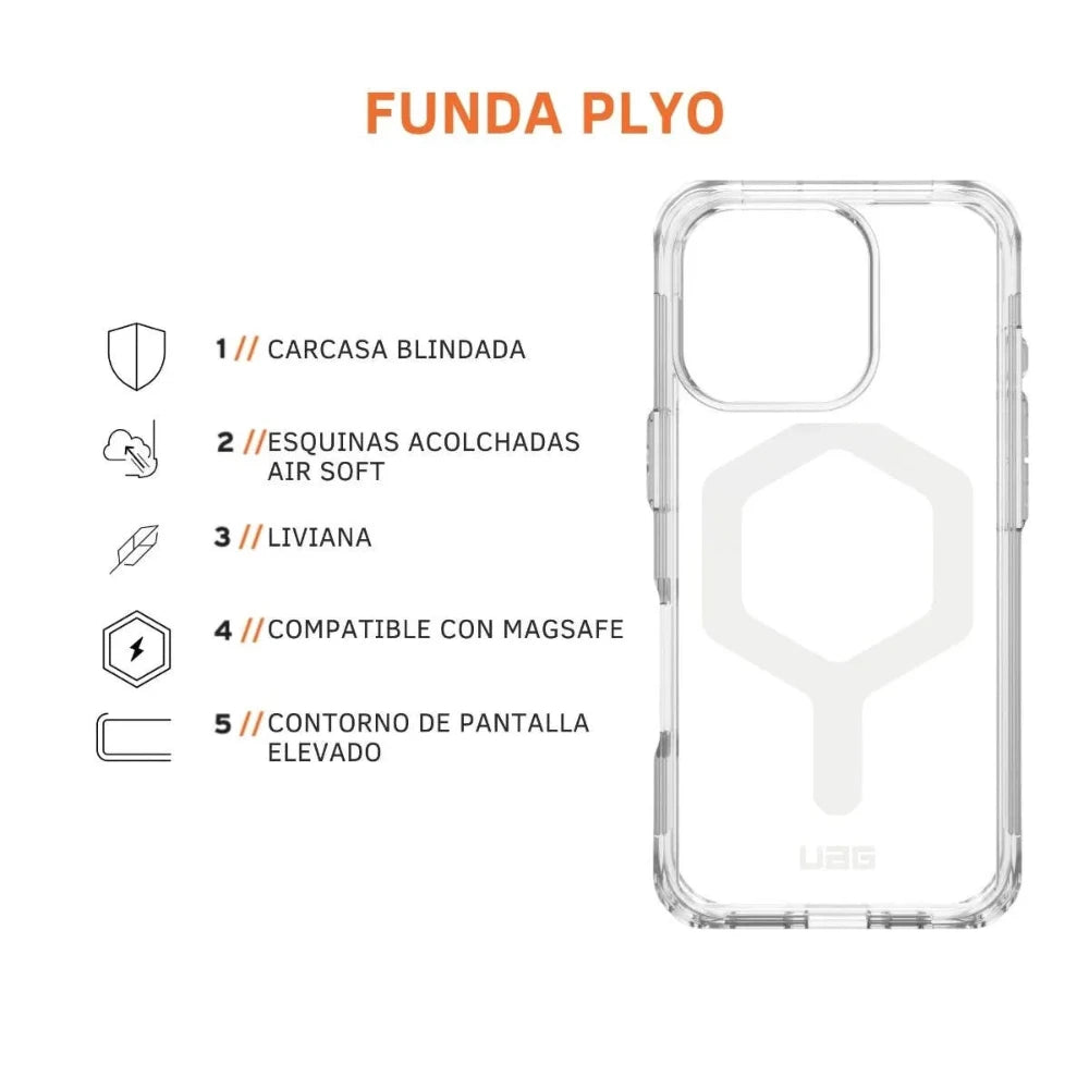 UAG Case Plyo con Magsafe para iPhone 16 Pro - Hielo/Blanco