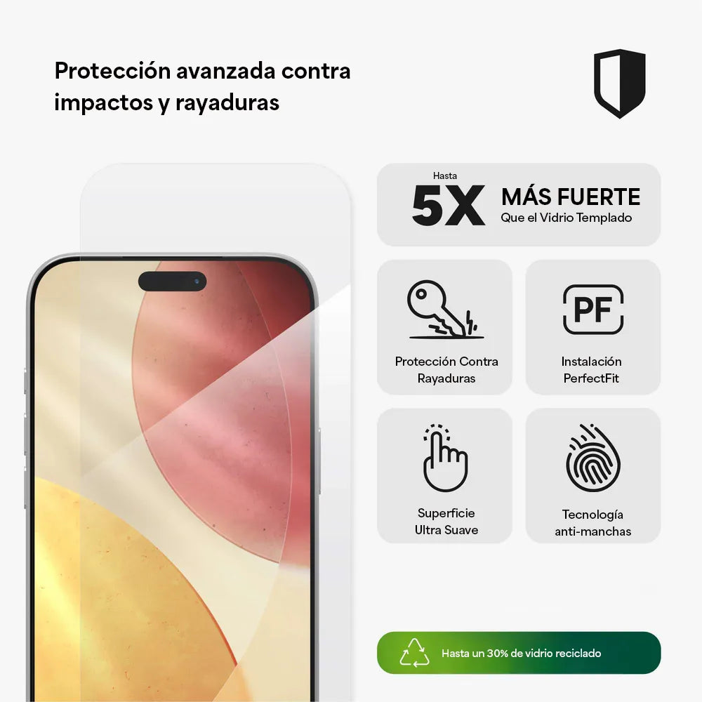 Protector de Pantalla Zagg Glass Elite para iPhone 17 Series - Transparente