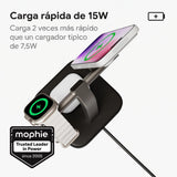 Base de Carga Inalámbrica Mophie Qi2 3 en 1 - Negro