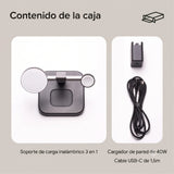 Base de Carga Inalámbrica Mophie Qi2 3 en 1 - Negro