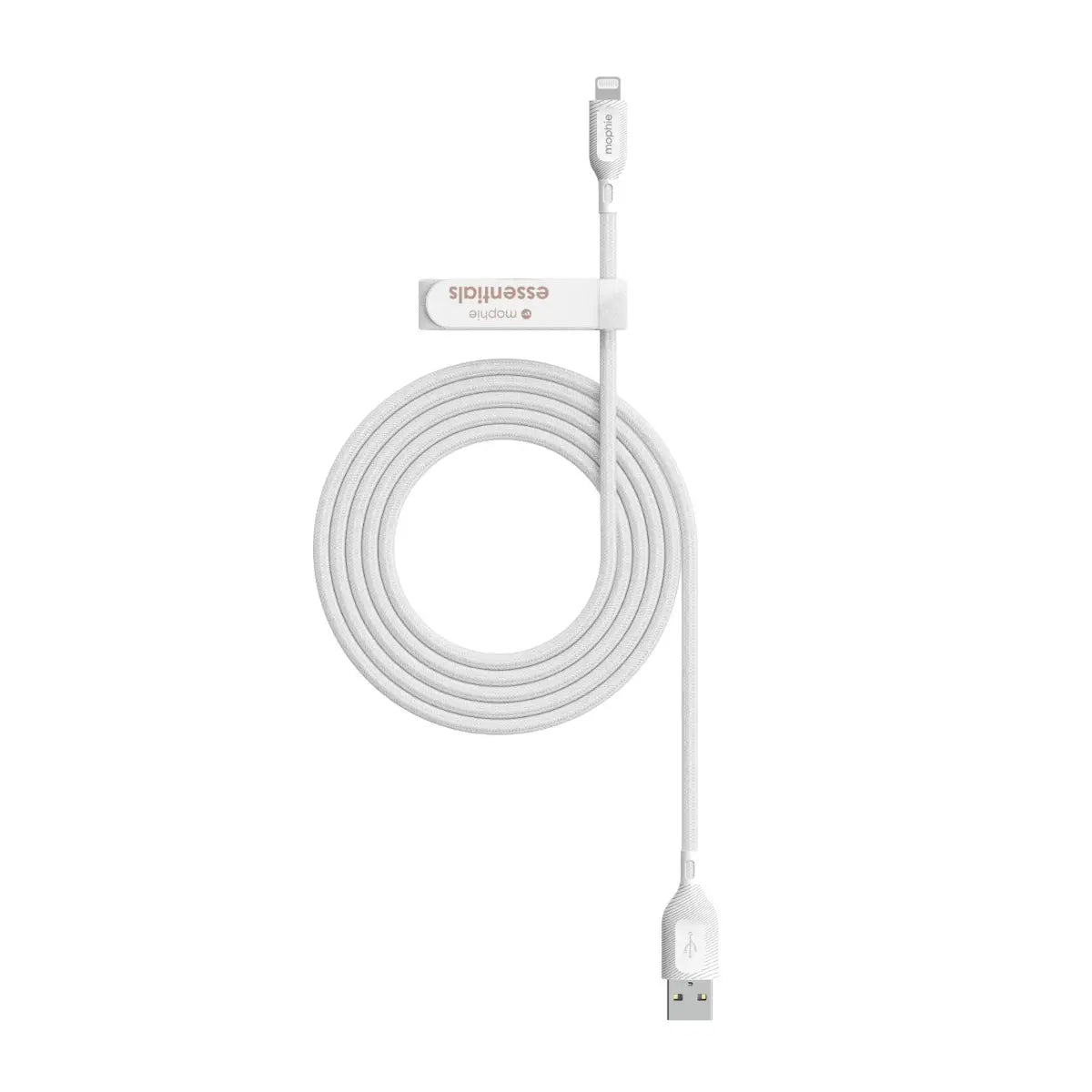 Cable Mophie essential trenzado USB-A a Lightning 12w 2m - Blanco