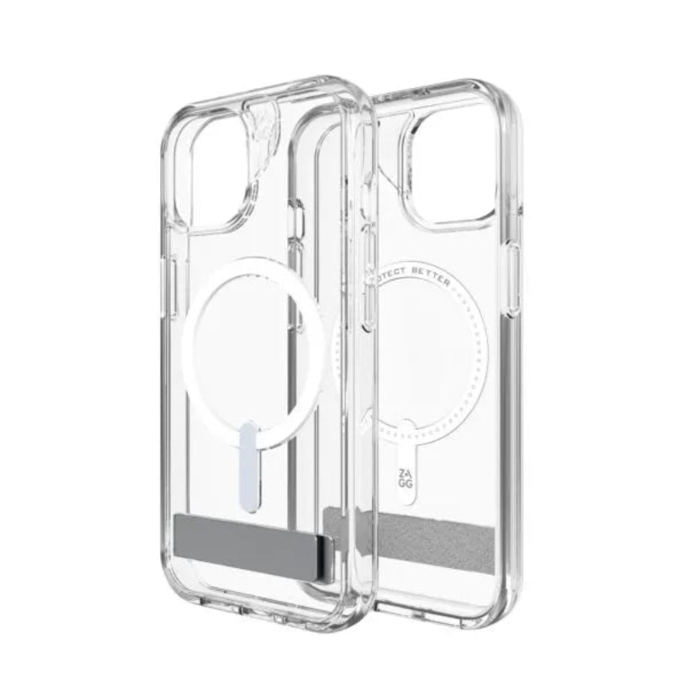 Case ZAGG Kickstand Crystal Palace Snap Magsafe para iPhone 15/14/13 - Transparente