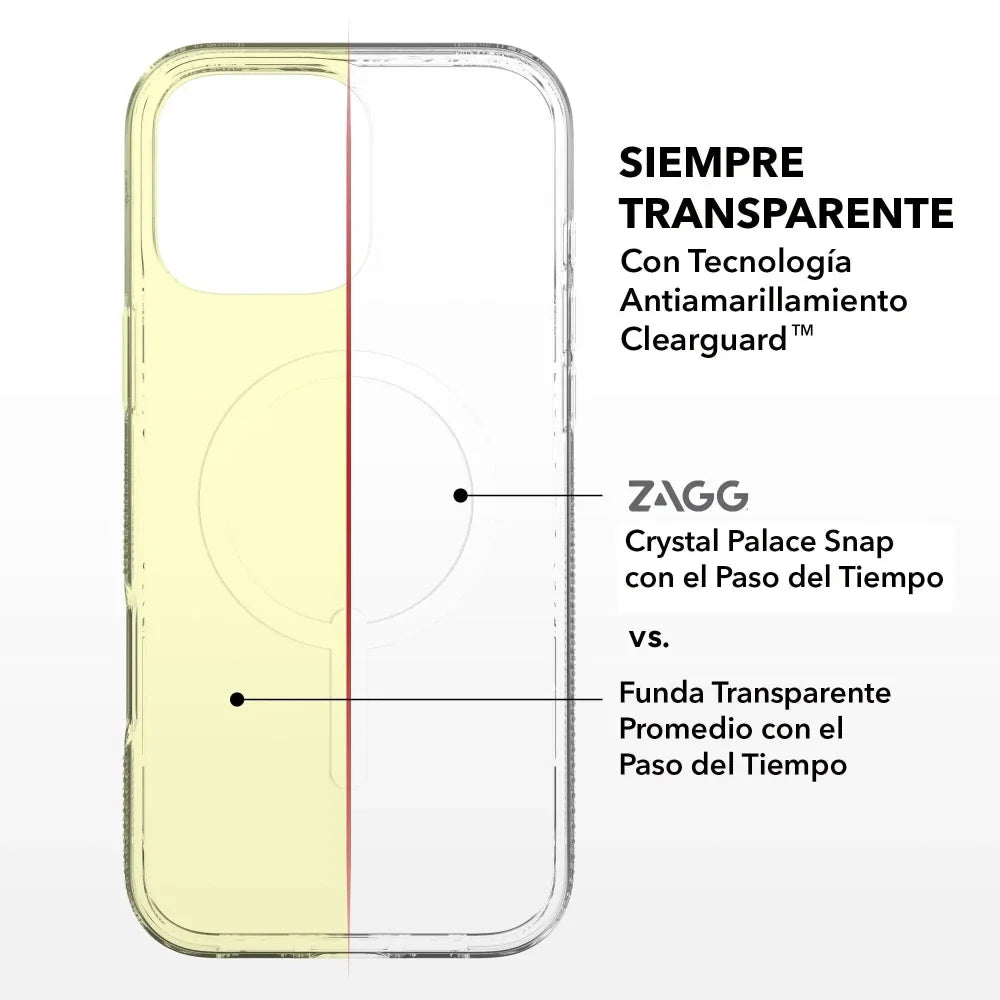 Case ZAGG Crystal Palace con MagSafe para iPhone 16 Pro - Transparente