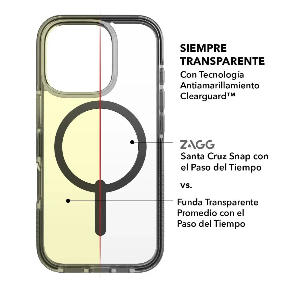 Case ZAGG Santa Cruz con MagSafe para iPhone 16 Pro Max - Negro Medianoche