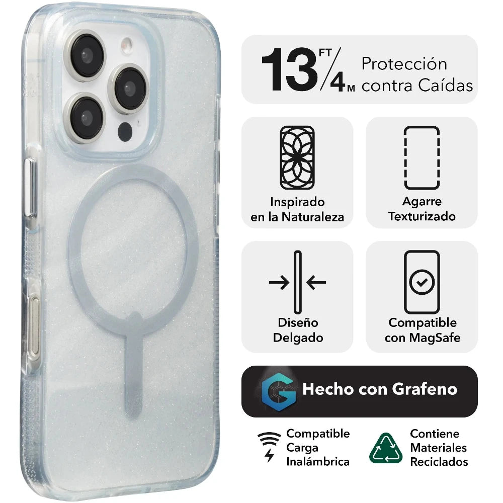 Case Zagg Milan Snap con MagSafe para iPhone 16  Pro - Plateado