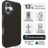 Case ZAGG London Snap para iPhone 16 Pro Max Snap Magsafe - Hexágonos Negro