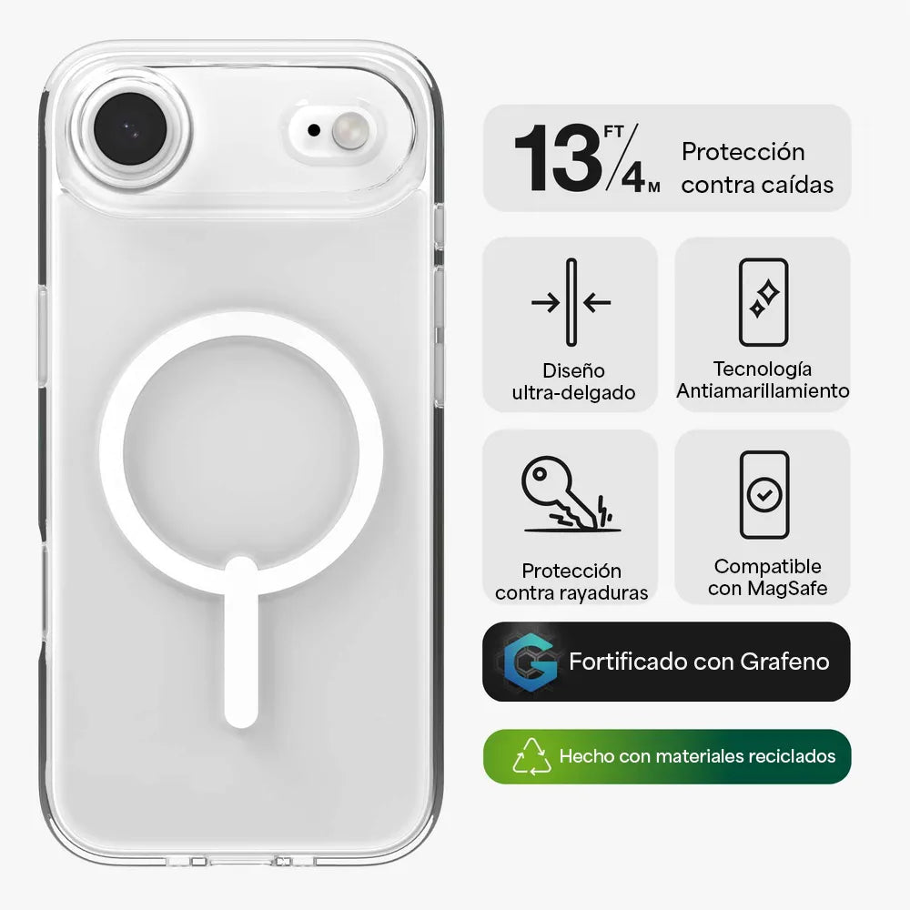 Case Zagg Crystal Palace Snap Magsafe para iPhone 17 Air  - Transparente