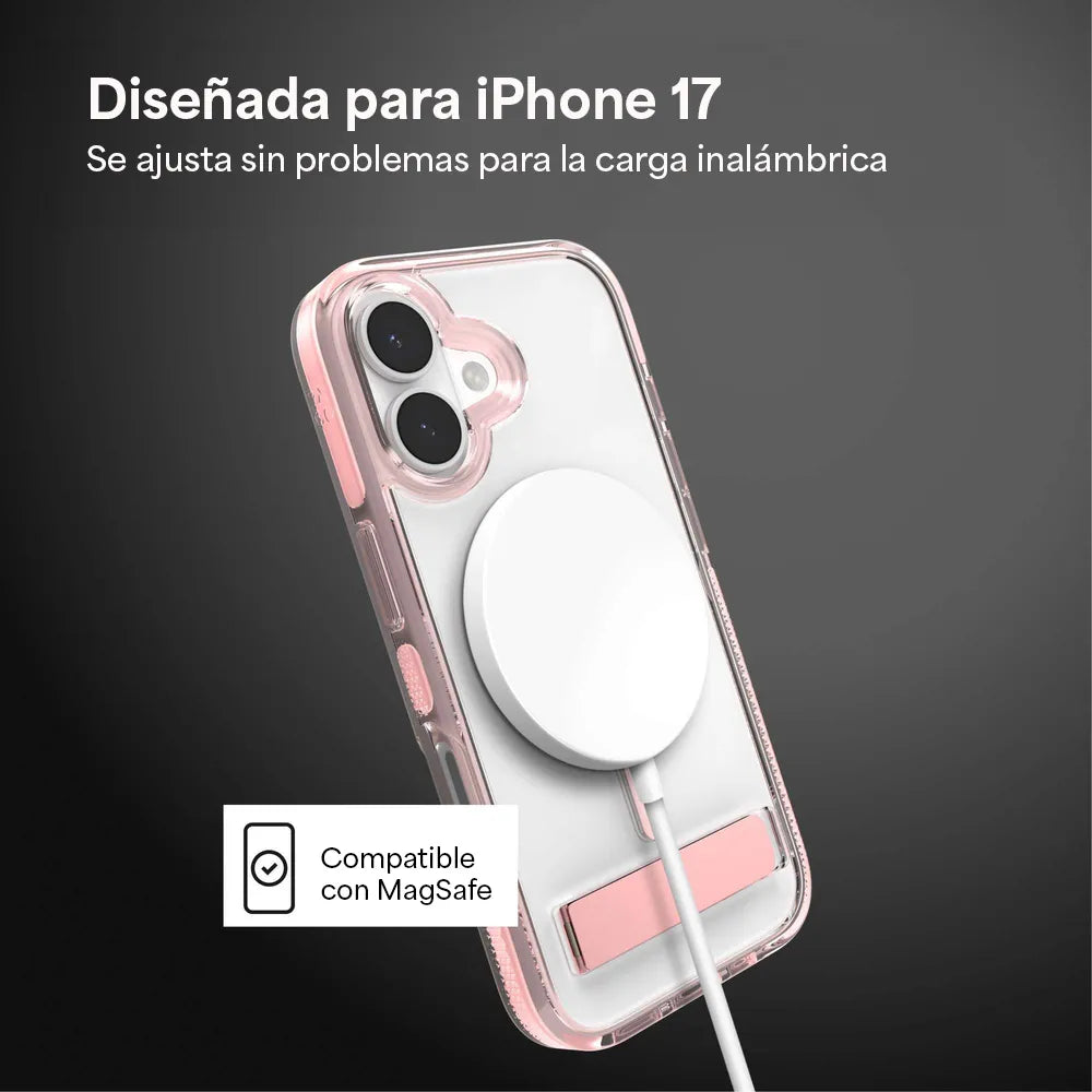 Case Zagg Santa Cruz Snap Magsafe KS para iPhone 17 - Rosa Pastel