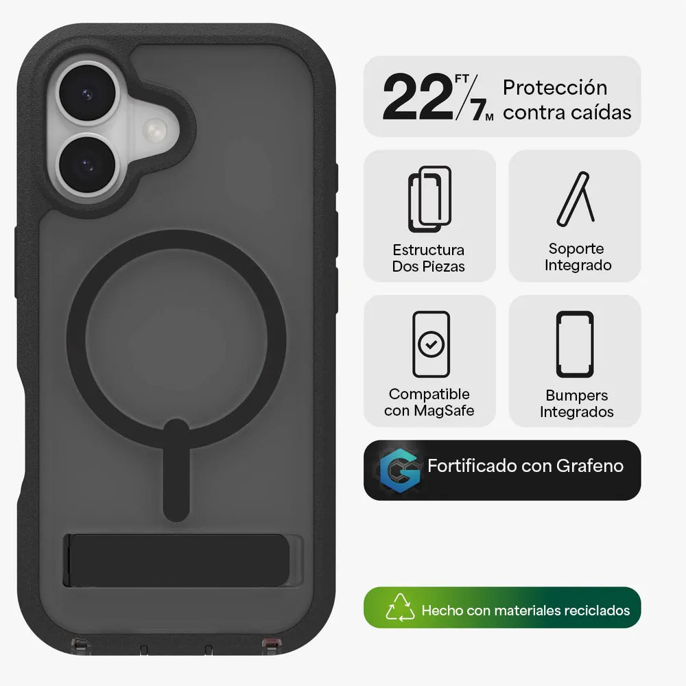Case_ZAGG_Rainier_con_MagSafe_KS_para_iPhone_17_Negro_Humo_Posición_2_iShop_El_Salvador