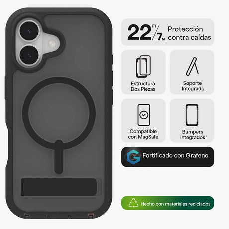 Case_ZAGG_Rainier_con_MagSafe_KS_para_iPhone_17_Negro_Humo_Posición_2_iShop_El_Salvador