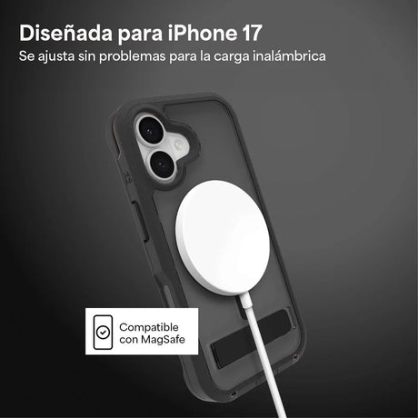 Case_ZAGG_Rainier_con_MagSafe_KS_para_iPhone_17_Negro_Humo_Posición_4_iShop_El_Salvador