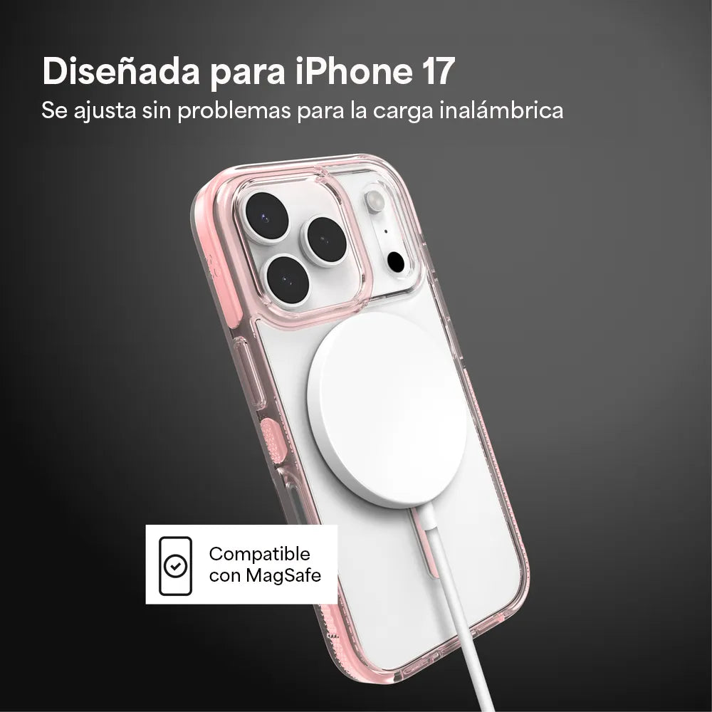 Case ZAGG Santa Cruz con MagSafe KS para iPhone 17 Pro - Rosa Pastel