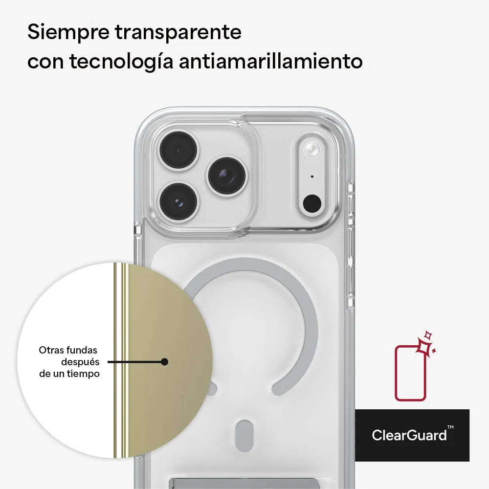 Case ZAGG Santa Cruz Snap MagSafe KS para iPhone 17 Pro Max - Plata