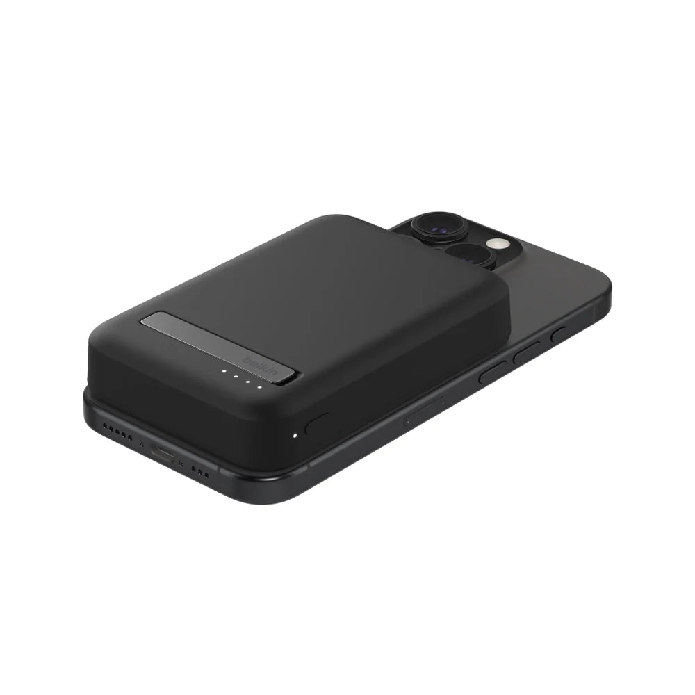 Batería Magnética Inalámbrica Belkin Qi2 - 8000 mAh + Soporte - Negro