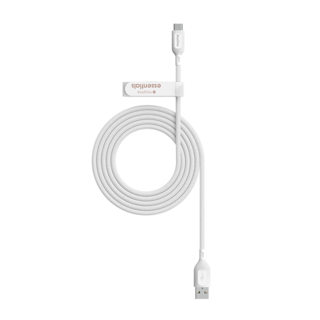 Cable Mophie Essential trenzado USB-A a USB-C 15w 2m - Blanco