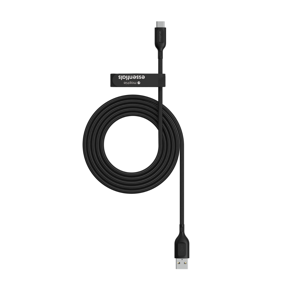 Cable Mophie essential trenzado USB-A a USB-C 15w 2m - Negro