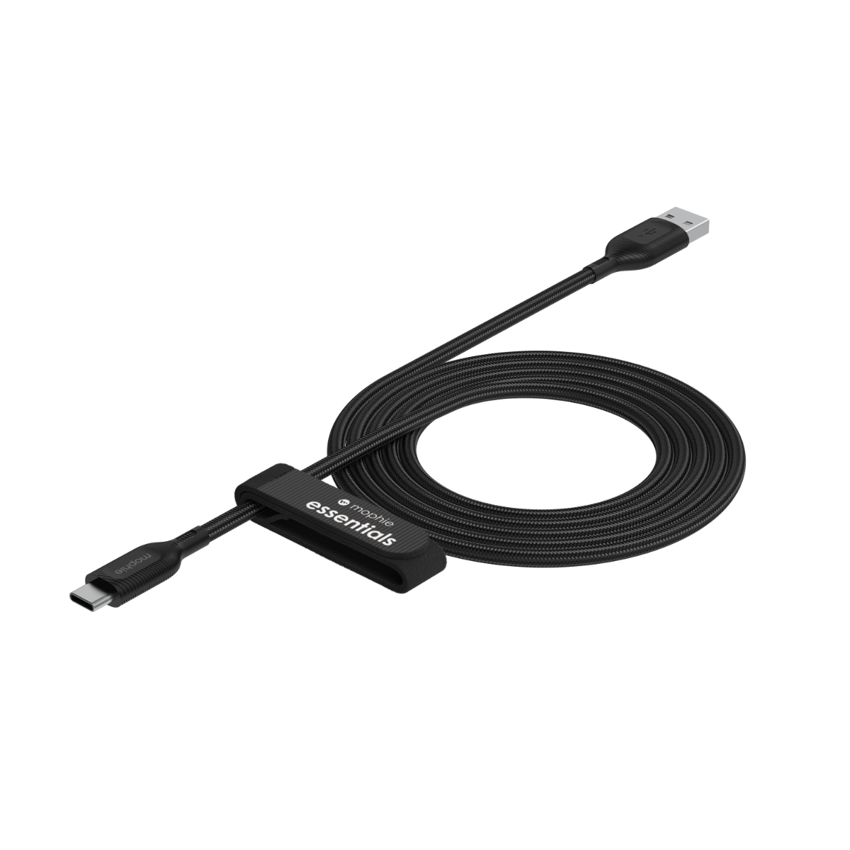 Cable Mophie essential trenzado USB-A a USB-C 15w 2m - Negro